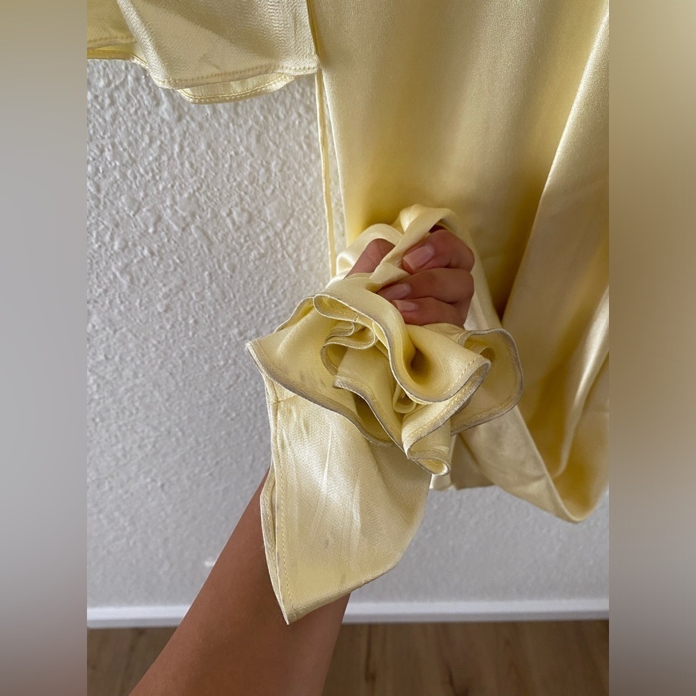 SHONA JOY BUTTER YELLOW ARIENZO ASSYMETRICAL
LONG SLEEVE GOWN MAXI DRESS SIZE 2 - Picture 7 of 14